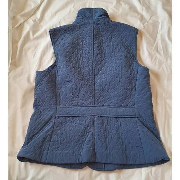 New TALBOTS Sleeveless Quilted Vest Sz L Blue Button Front NWT $89 - Picture 10 of 10